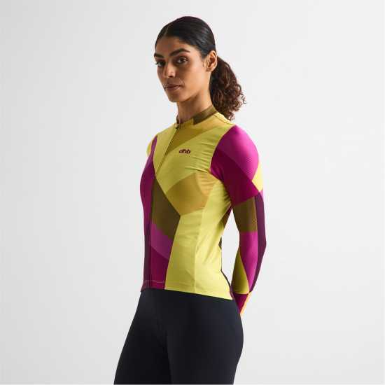 Фланелка С Дълъг Ръкав Dhb Dhb Blok Long Sleeve Jersey 3.0 Unisex Yellow/Purple 