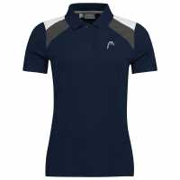 Head Блуза С Яка Tech Polo Shirt Womens Dark Blue/White Дамски тениски с яка