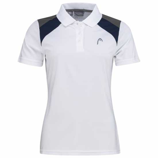 Head Блуза С Яка Club Tech Polo Shirt Womens Бяло/Тъмно синьо Бадминтон