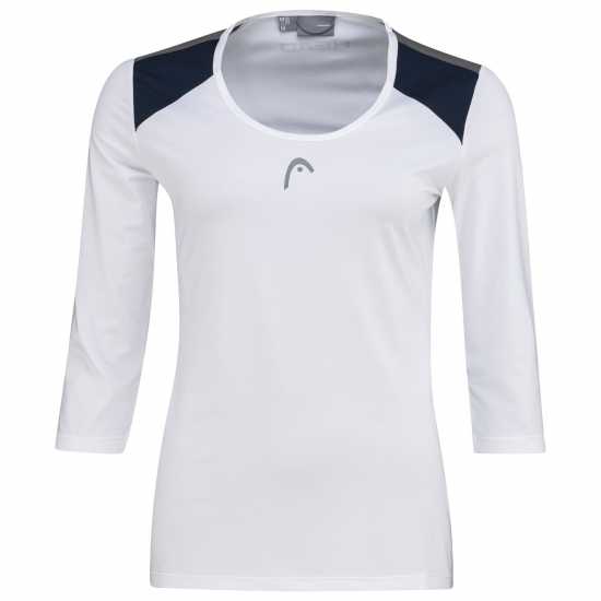 Head Club Three Quartersleeve T-Shirt Women Бяло/Тъмно синьо Бадминтон