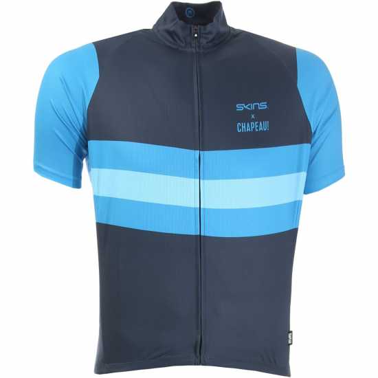 Skins Cycle X Chapeau Short Sleeve Jersey Синьо Мъжки тениски и фланелки