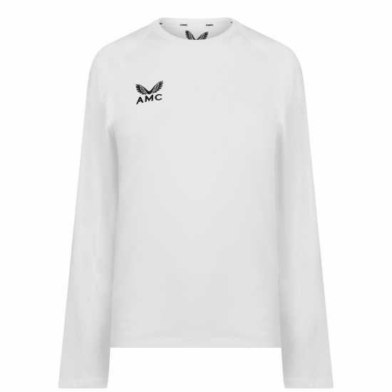 Castore Amc Ls Performance T-Shirt Womens Бяло/Морско синьо Бадминтон