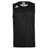 Adidas Reversible Basketball Tank Top Black/White Мъжко облекло за едри хора