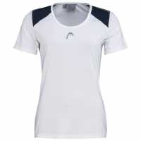 Head Club Tech T-Shirt Womens Бяло/Тъмно синьо Дамски тениски и фланелки
