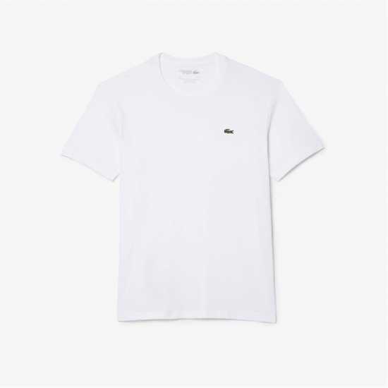 Lacoste Logo Moisture-Wicking Short Sleeve Performance T-Shirt Бяло 001 