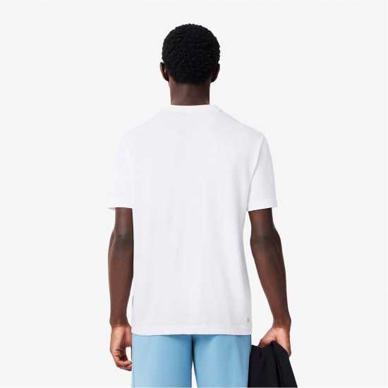 Lacoste Logo Moisture-Wicking Short Sleeve Performance T-Shirt Бяло 001 