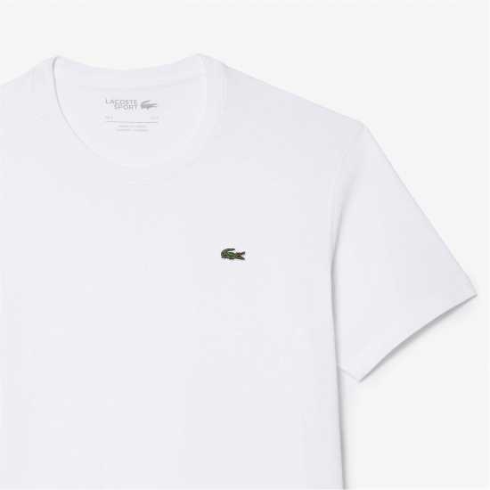 Lacoste Logo Moisture-Wicking Short Sleeve Performance T-Shirt Бяло 001 
