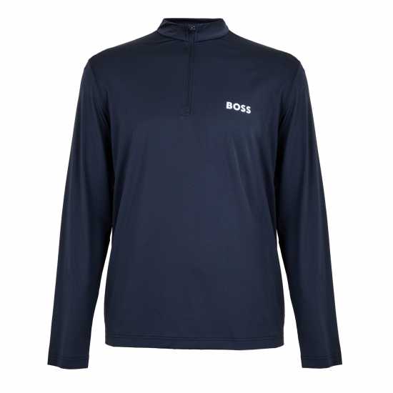 Hugo Boss Boss Men's  Green Quarter Zip Performance Tracksuit Top Navy 