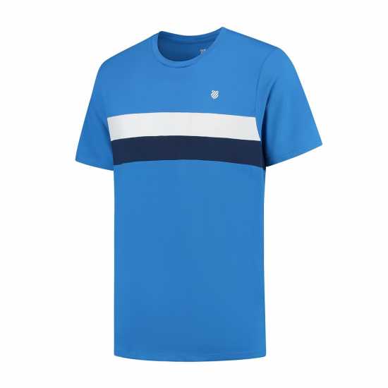 K Swiss Мъжка Риза Core Team Striped Crewneck T-Shirt Mens Френско синьо Мъжки тениски и фланелки