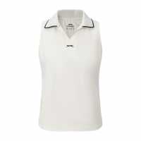 Slazenger Women's Sleeveless Polo Neck Performance Vest White 