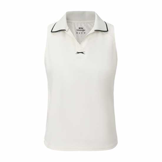 Slazenger Women's Sleeveless Polo Neck Performance Vest White 