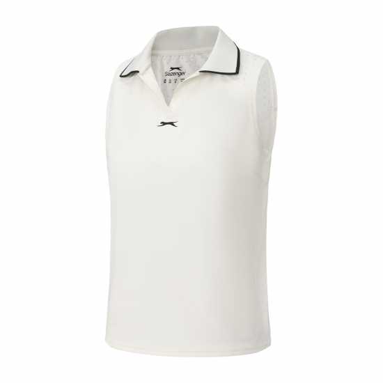 Slazenger Women's Sleeveless Polo Neck Performance Vest White 