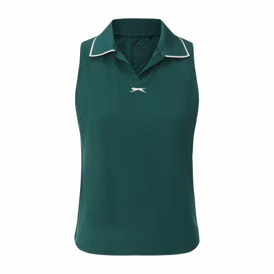 Slazenger Women's Sleeveless Polo Neck Performance Vest Green 
