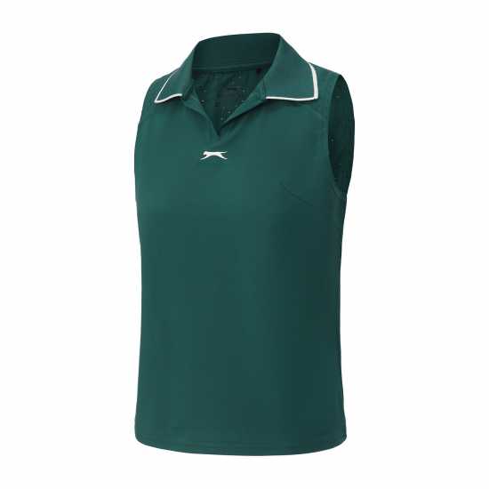 Slazenger Women's Sleeveless Polo Neck Performance Vest Green 