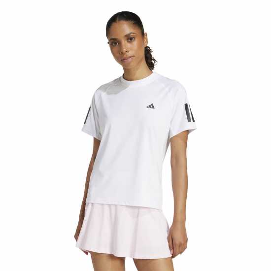 Бадминтон Adidas Club 3-Stripes Tennis Climacool T-Shirt Womens Бяло Adidas Club 3-Stripes Tennis Climacool T-Shirt Womens Бяло Бадминтон