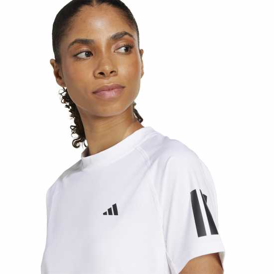 Бадминтон Adidas Club 3-Stripes Tennis Climacool T-Shirt Womens Бяло Adidas Club 3-Stripes Tennis Climacool T-Shirt Womens Бяло Бадминтон