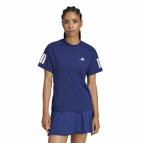 Adidas Club 3-Stripes Tennis Climacool T-Shirt Womens Тъмно синьо Бадминтон