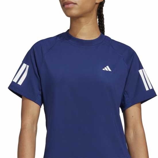 Adidas Club 3-Stripes Tennis Climacool T-Shirt Womens Тъмно синьо Бадминтон