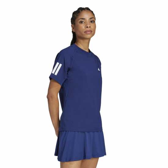 Adidas Club 3-Stripes Tennis Climacool T-Shirt Womens Тъмно синьо Бадминтон
