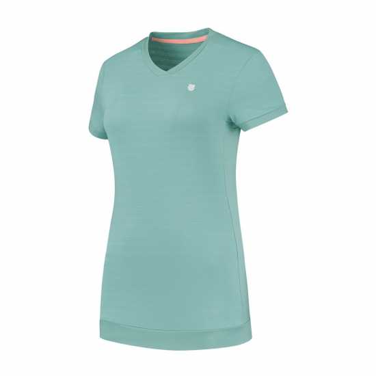 K Swiss Hypercourt V-Neck T-Shirt Womens Нилско синьо Бадминтон