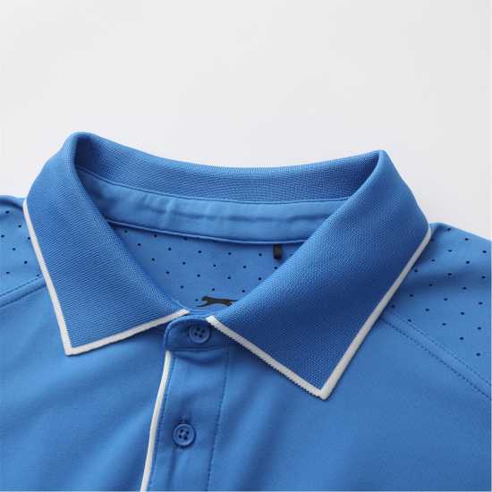 Slazenger Блуза С Яка Men's Tennis Short Sleeve Performance Polo Shirt Blue 