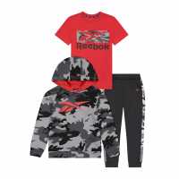 Reebok 3 Piece Hoody, T-Shirt And Jogger Set Black Детски спортни екипи