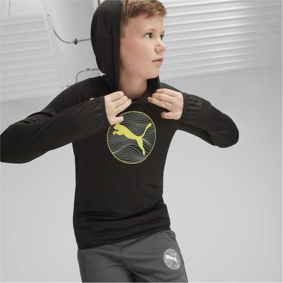 Puma Active Sports Poly Hoodie B Hoody Unisex Kids Черно Пума Детски суитчъри и блузи с качулки