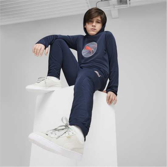 Puma Active Sports Poly Hoodie B Hoody Unisex Kids Морска синьо Детски суитчъри и блузи с качулки