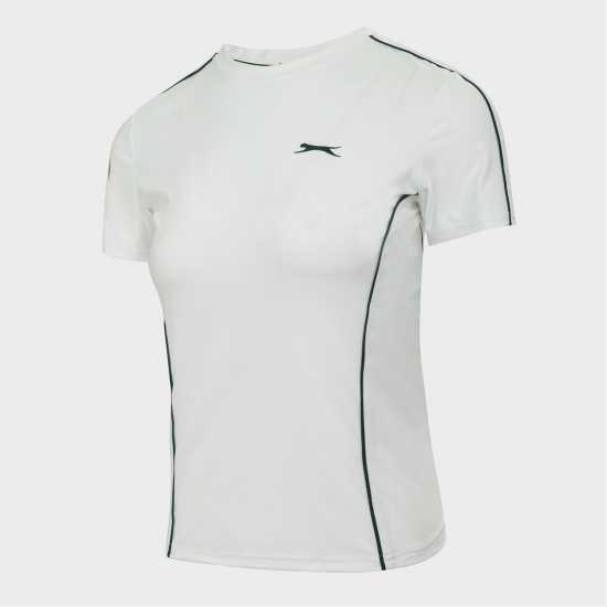 Slazenger Tech Contrast Detail Tennis Tee White 