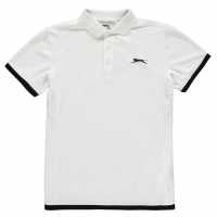 Slazenger Детска Блуза С Яка Court Polo Shirt Junior Boys White Детски тениски тип поло