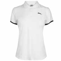 Slazenger Дамска Блуза С Яка Court Polo Shirt Ladies White Дамски тениски с яка