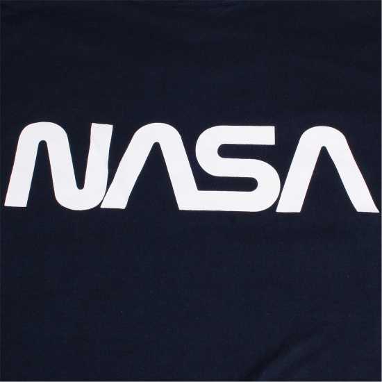 Nasa Circle Logo T-Shirt Blue Мъжко облекло за едри хора