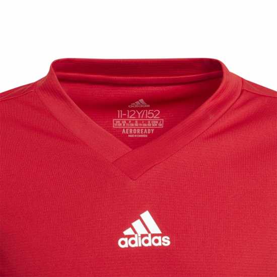 Adidas Team Base Tee Juniors Отбор Сила Червено Детски основен слой дрехи