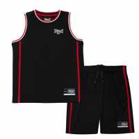 Everlast Basketball Set Junior Boys Black/Red Детски къси панталони
