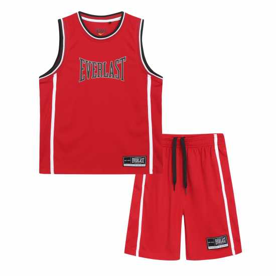 Детски къси панталони Everlast Basketball Set Junior Червен/Черен Everlast Basketball Set Junior Червен/Черен Детски къси панталони