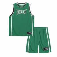 Детски къси панталони Everlast Basketball Set Junior Green/White Everlast Basketball Set Junior Green/White Детски къси панталони