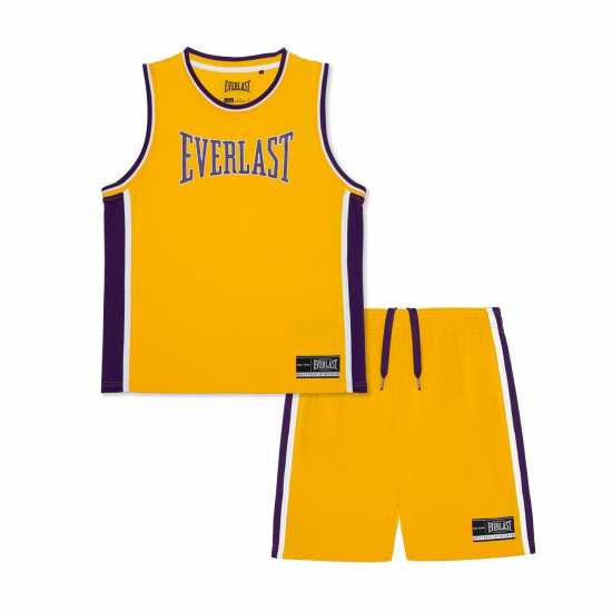 Детски къси панталони Everlast Basketball Set Junior Лилаво/Жълто Everlast Basketball Set Junior Лилаво/Жълто Детски къси панталони