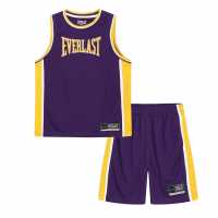 Детски къси панталони Everlast Basketball Set Junior Purple/yellow Everlast Basketball Set Junior Purple/yellow Детски къси панталони