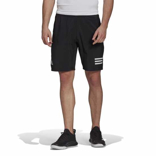 Adidas Мъжки Шорти Club 3 Stripe Shorts Mens Black/White - Мъжки къси панталони