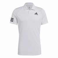 Adidas Мъжко Поло Райе Club 3 Stripe Polo Shirt Mens Бяло/Черно Мъжки тениски с яка