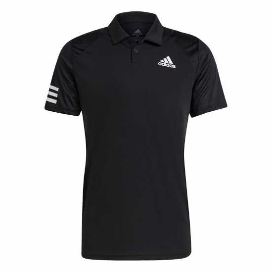 Adidas Мъжко Поло Райе Club 3 Stripe Polo Shirt Mens Черно/Бяло Мъжки тениски с яка