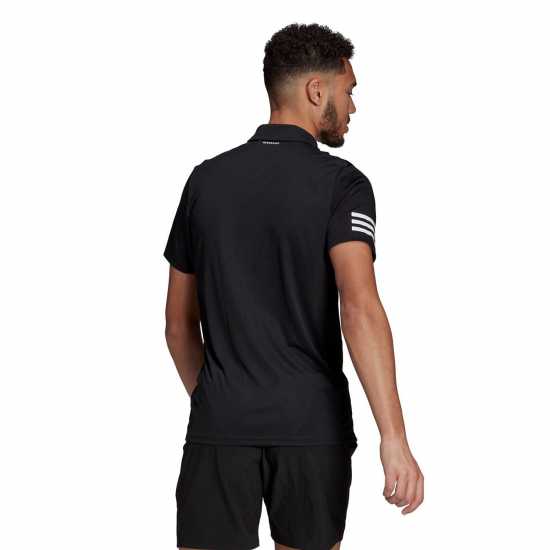 Adidas Мъжко Поло Райе Club 3 Stripe Polo Shirt Mens Черно/Бяло Мъжки тениски с яка