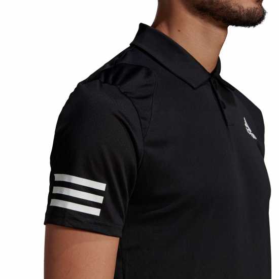 Adidas Мъжко Поло Райе Club 3 Stripe Polo Shirt Mens Черно/Бяло Мъжки тениски с яка