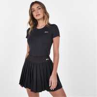 Slazenger Тениска Tennis T Shirt Womens Black Дамски тениски с яка