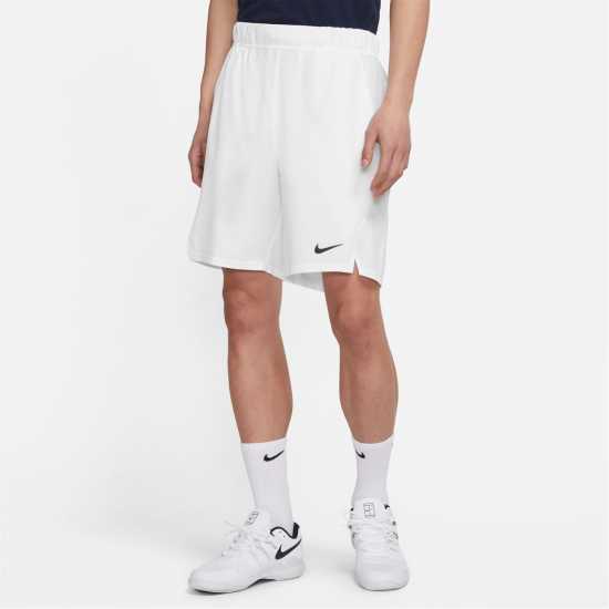 Nike Dri-FIT Victory Men's 9 Tennis Shorts White/Black Мъжко облекло за едри хора