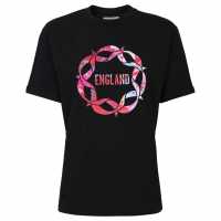 Тениска England Netball England Netball Roses Block  T Shirt  Дамски тениски и фланелки