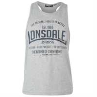 Sale Lonsdale Boxing Vest Top Mens Grey Marl Мъжко облекло за едри хора