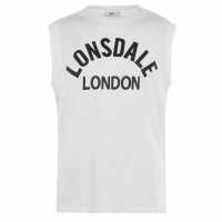Lonsdale Box Tank Vest Mens White Мъжки ризи