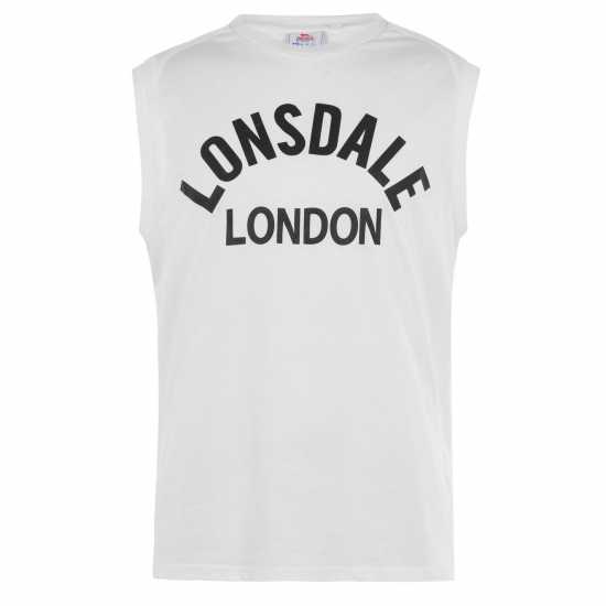Lonsdale Box Tank Vest Mens White Мъжки ризи