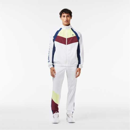 Lacoste Tennis X Daniil Medvedev Tracksuit Бяло/Лимейра Мъжки спортни екипи в две части